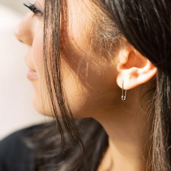Mini Safety Pin Hoops - Spoiled Me Rotten