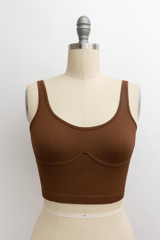Ribbed Underline Seams Brami Top - Spoiled Me Rotten