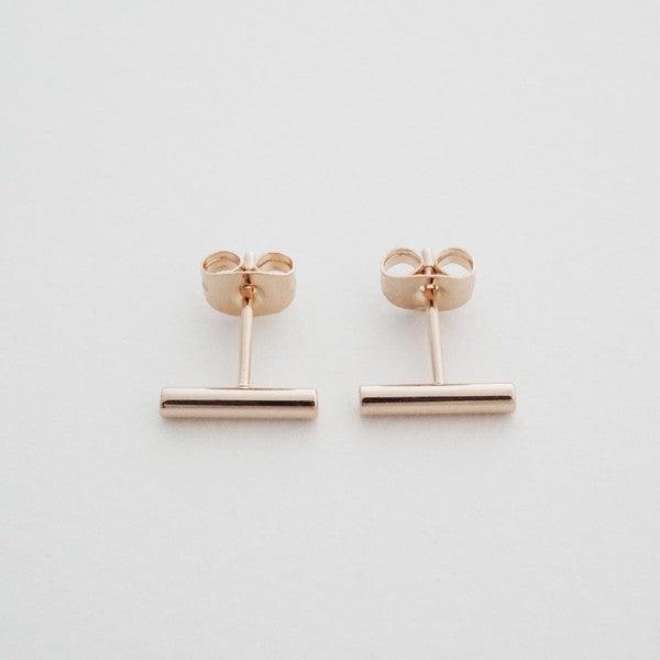 Round Midi Bar Stud Earrings - Spoiled Me Rotten