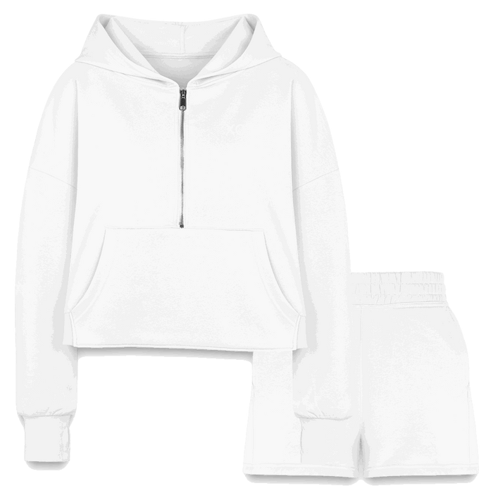 Cropped Hoodie & Jogger Short Set - Spoiled Me Rotten