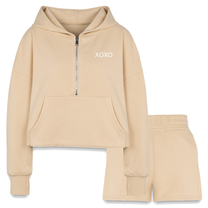 Cropped Hoodie & Jogger Short Set - Spoiled Me Rotten