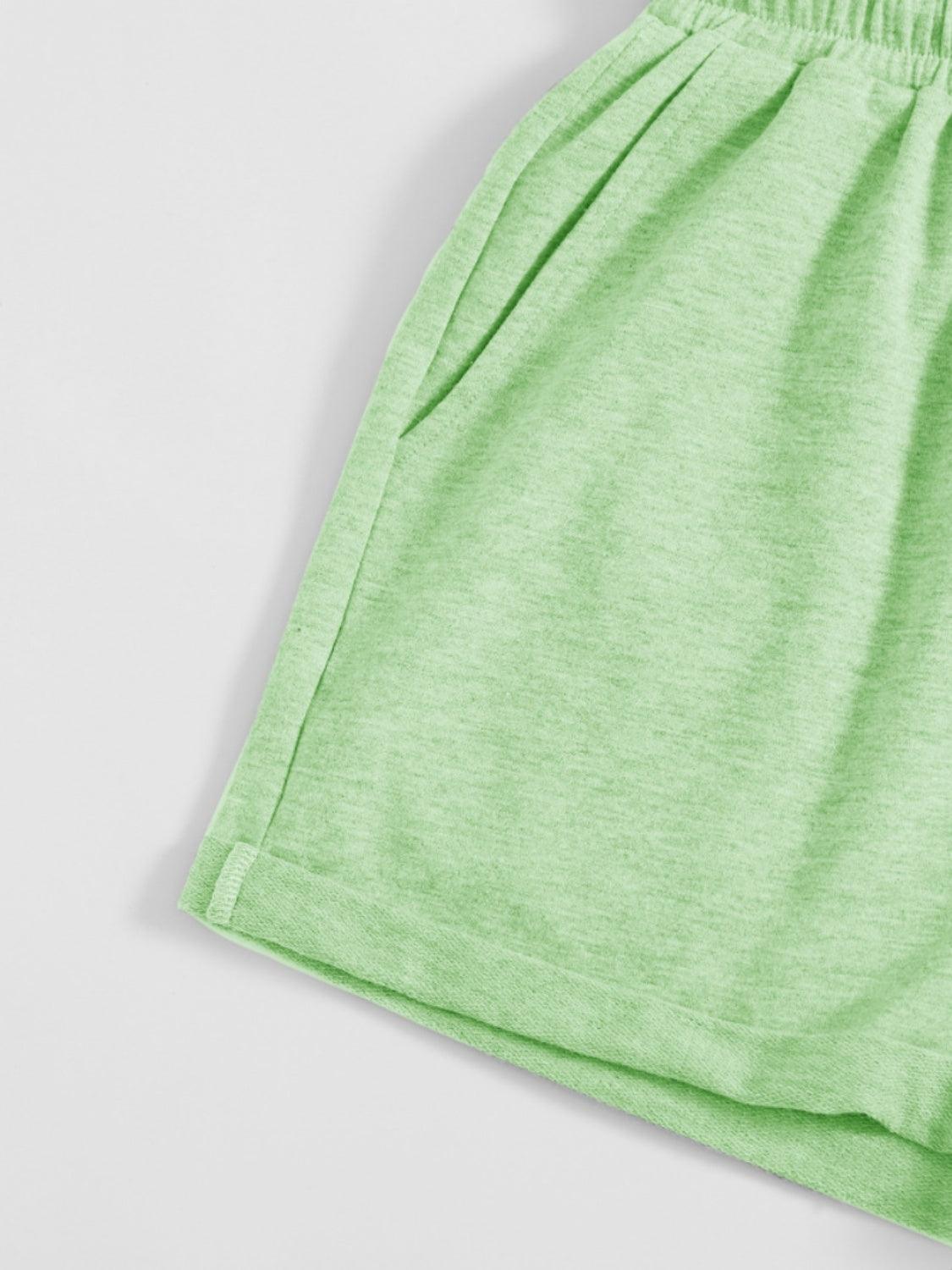 Drawstring Pocketed Elastic Waist Shorts - Spoiled Me Rotten