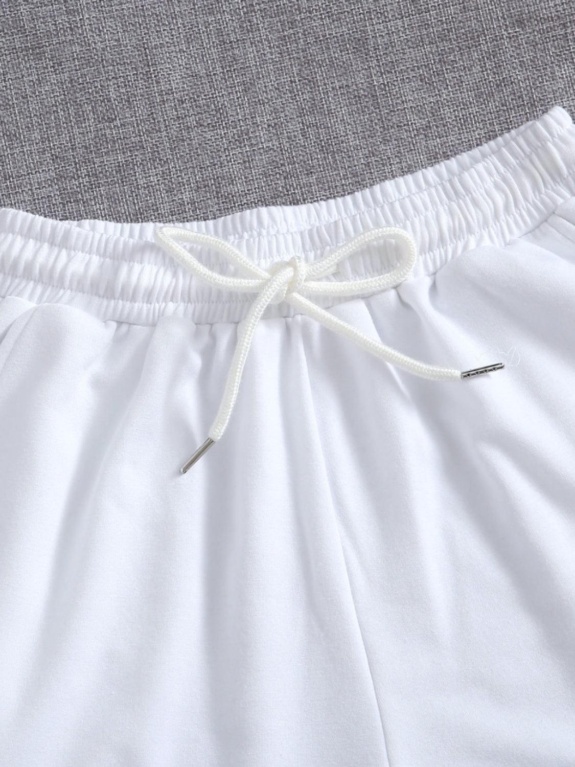 Drawstring Pocketed Elastic Waist Shorts - Spoiled Me Rotten