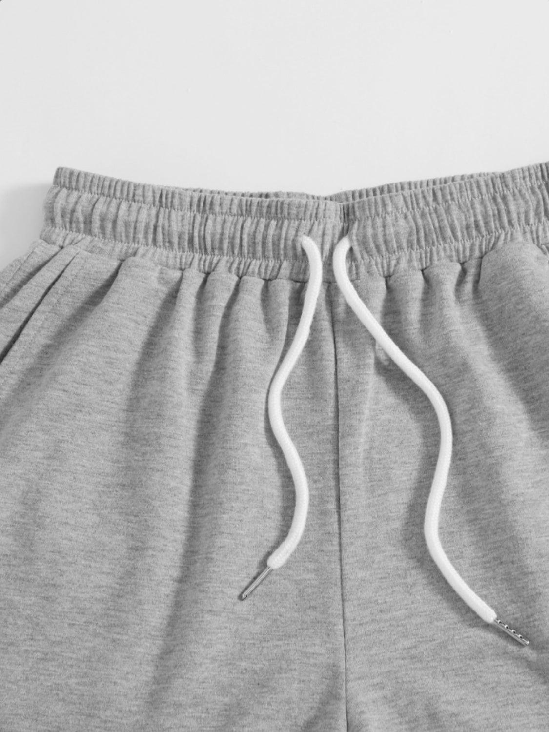 Drawstring Pocketed Elastic Waist Shorts - Spoiled Me Rotten