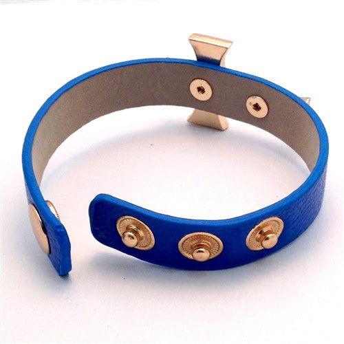 CRYSTAL CROSS LEATHER BRACELET - Spoiled Me Rotten