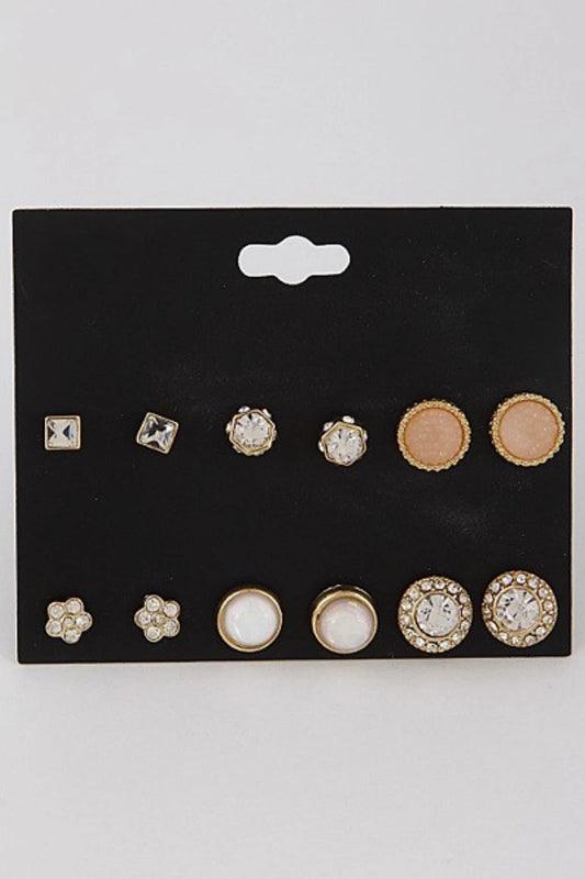 Rhinestone Stud Earring Set - Spoiled Me Rotten