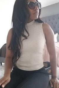 Ribbed Sleeveless Mock Cropped Top - Spoiled Me Rotten
