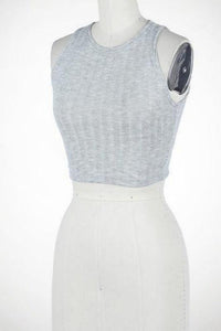 Ribbed Sleeveless Cropped Top - Spoiled Me Rotten