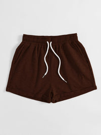 Drawstring Pocketed Elastic Waist Shorts - Spoiled Me Rotten