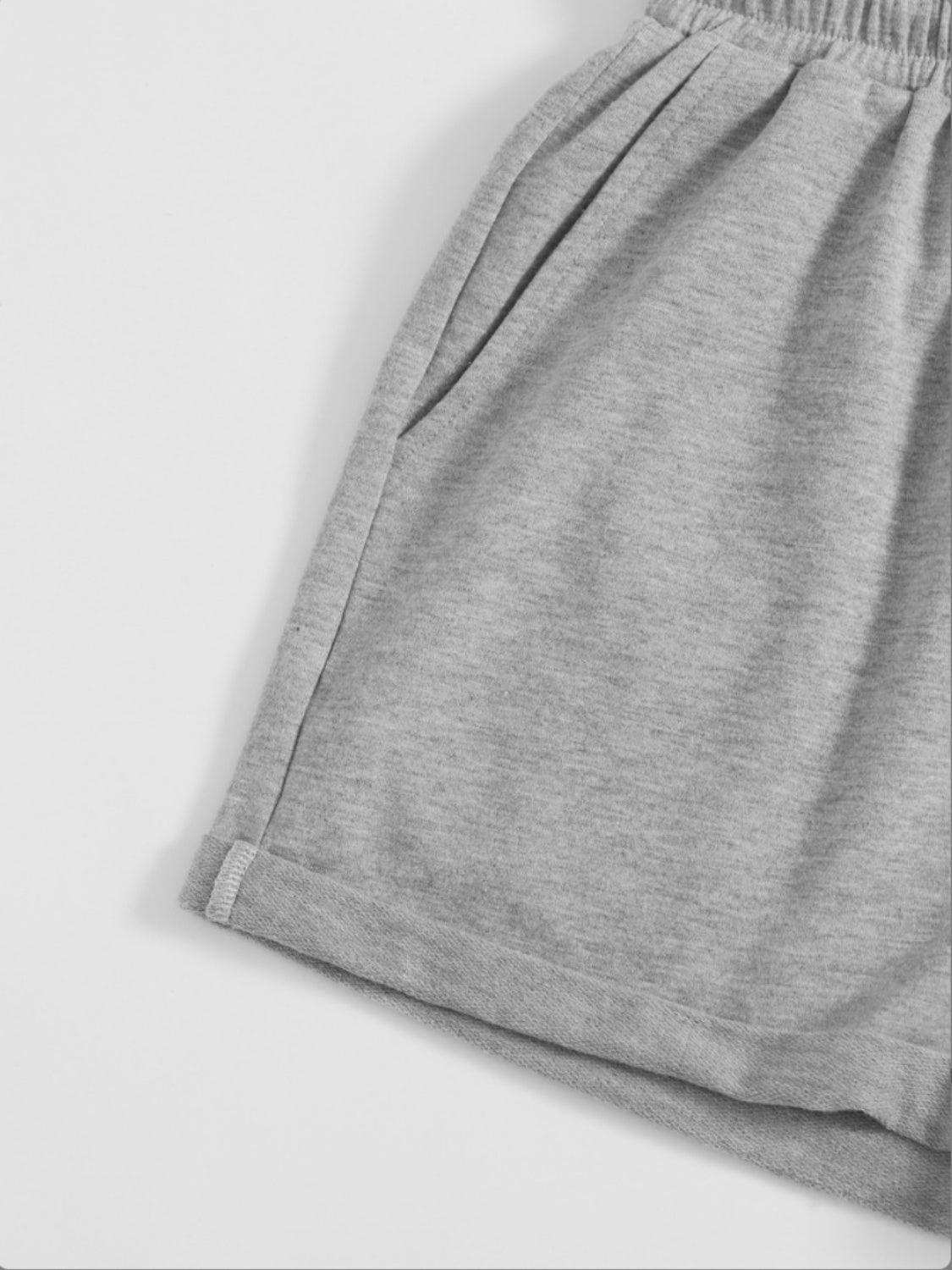 Drawstring Pocketed Elastic Waist Shorts - Spoiled Me Rotten