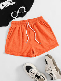 Drawstring Pocketed Elastic Waist Shorts - Spoiled Me Rotten