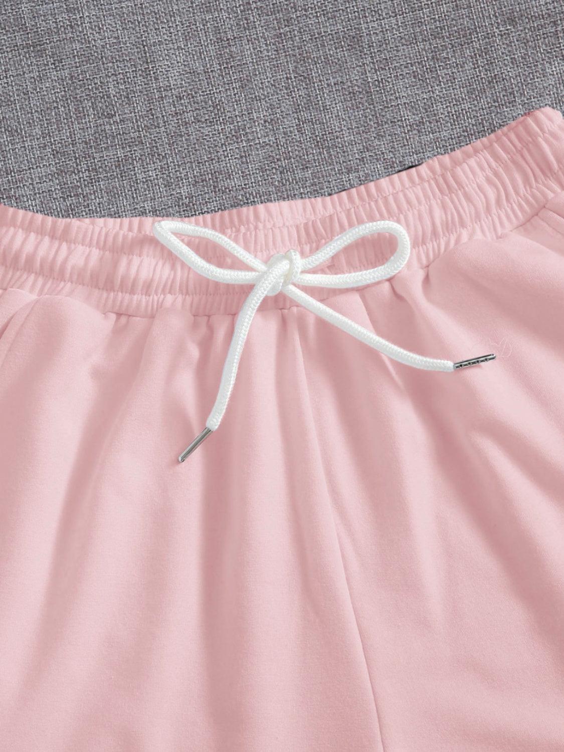 Drawstring Pocketed Elastic Waist Shorts - Spoiled Me Rotten