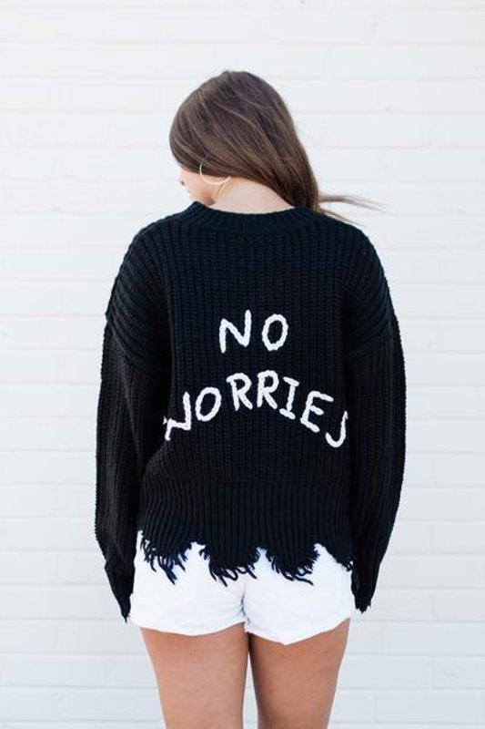 No Worries Sweater - Spoiled Me Rotten