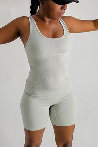 Ribbed Seamless Crop Biker Set - Spoiled Me Rotten