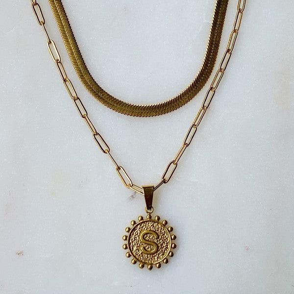 Double Chain Initial Necklace - Spoiled Me Rotten 