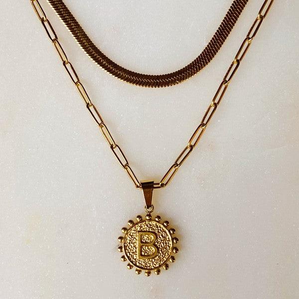 Double Chain Initial Necklace - Spoiled Me Rotten 