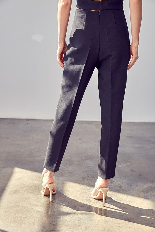 High Waisted Slim Trousers