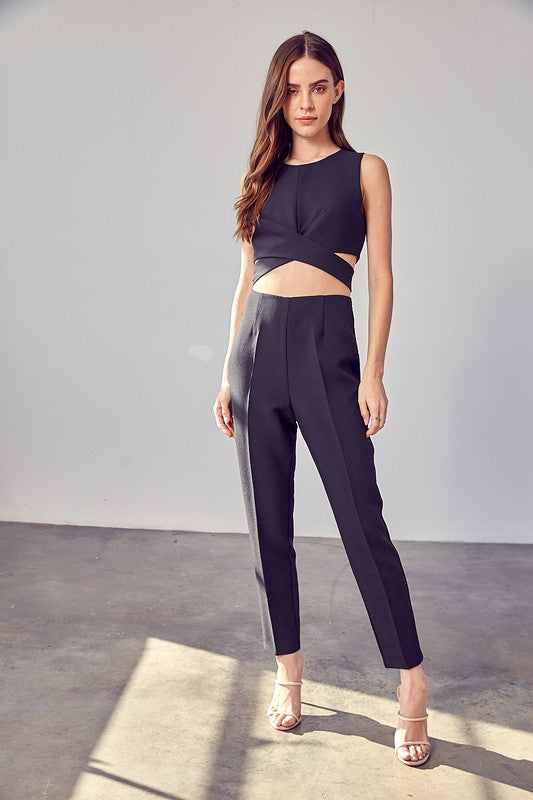 High Waisted Slim Trousers