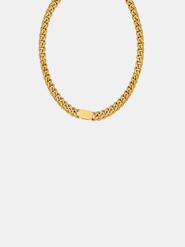 18K Gold-Plated chain necklace n with background