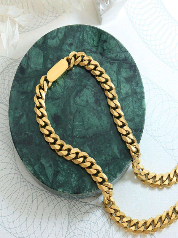 18K Gold-Plated minimalist chain necklace 