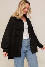 Long Sleeve Quilted Button Down Jacket