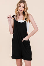 French Terry Short Overalls with Pockets