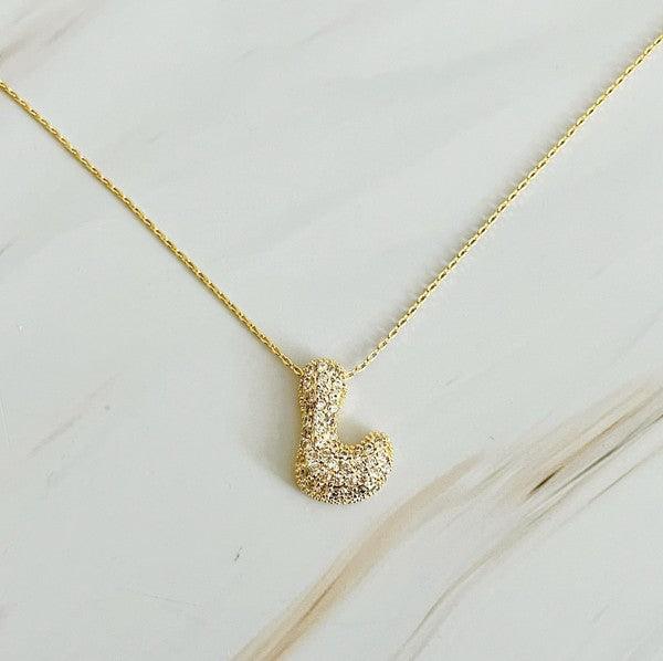 Crystal Bubble Initial Necklace - Spoiled Me Rotten 