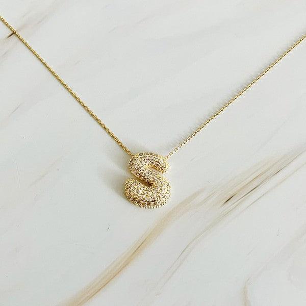 Crystal Bubble Initial Necklace - Spoiled Me Rotten 