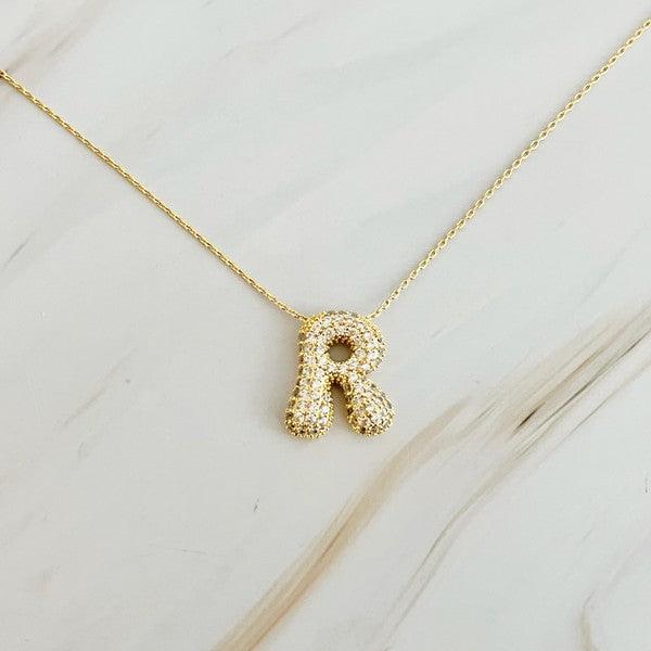 Crystal Bubble Initial Necklace - Spoiled Me Rotten 