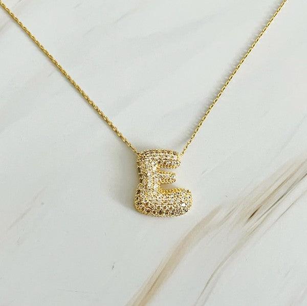 Crystal Bubble Initial Necklace - Spoiled Me Rotten 