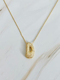 Crystal Bubble Initial Necklace - Spoiled Me Rotten 