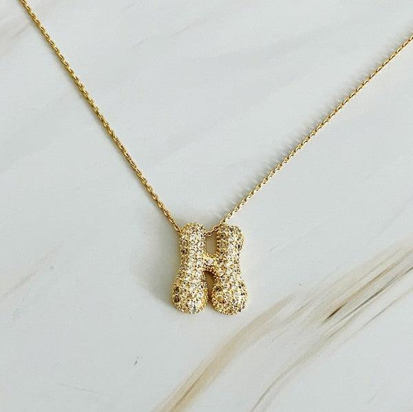 Crystal Bubble Initial Necklace - Spoiled Me Rotten 