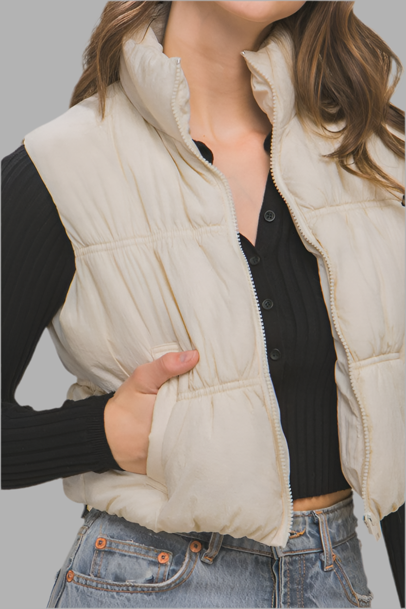 High Neck Puffer Vest