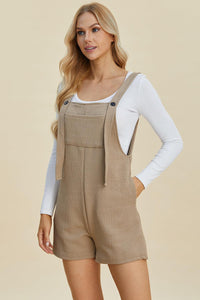 Double Take Full Size Texture Sleeveless Romper - Spoiled Me Rotten 