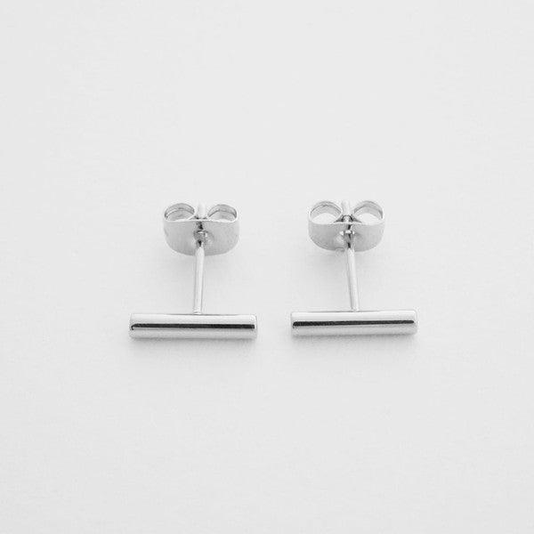 Round Midi Bar Stud Earrings