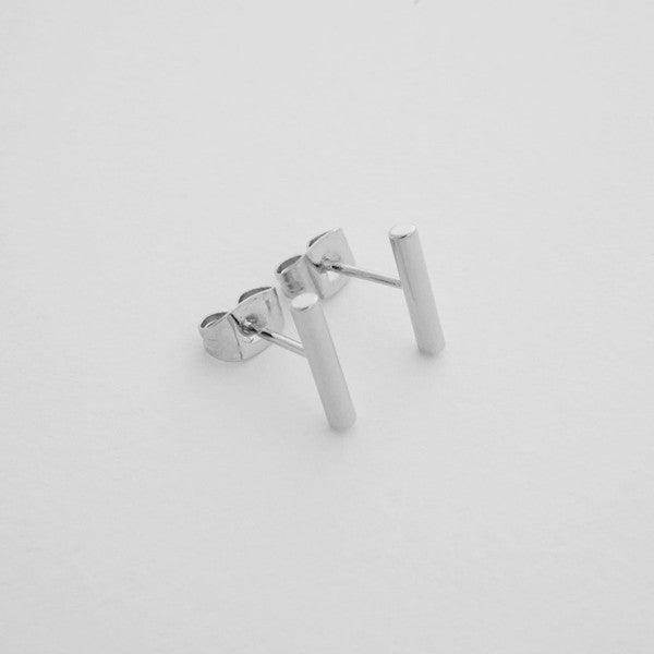 Round Midi Bar Stud Earrings