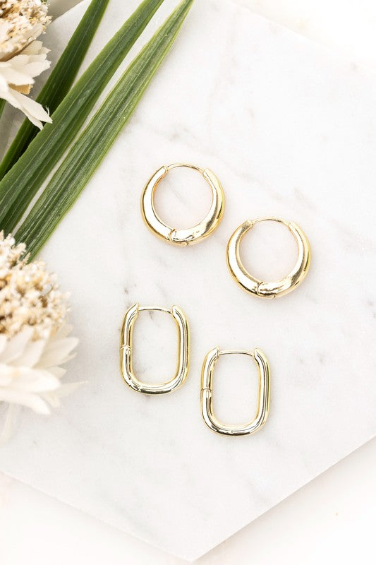 14K gold-plated stainless steel huggie earrings – lightweight and tarnish-resistant