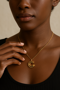 Cutout Initial Letter Necklace