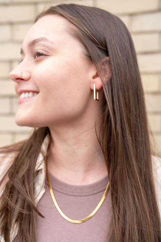  Luxe Gold Goldi Hoops -women wearing