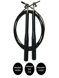 Athlete using a high-speed jump rope for fitness and agility training.