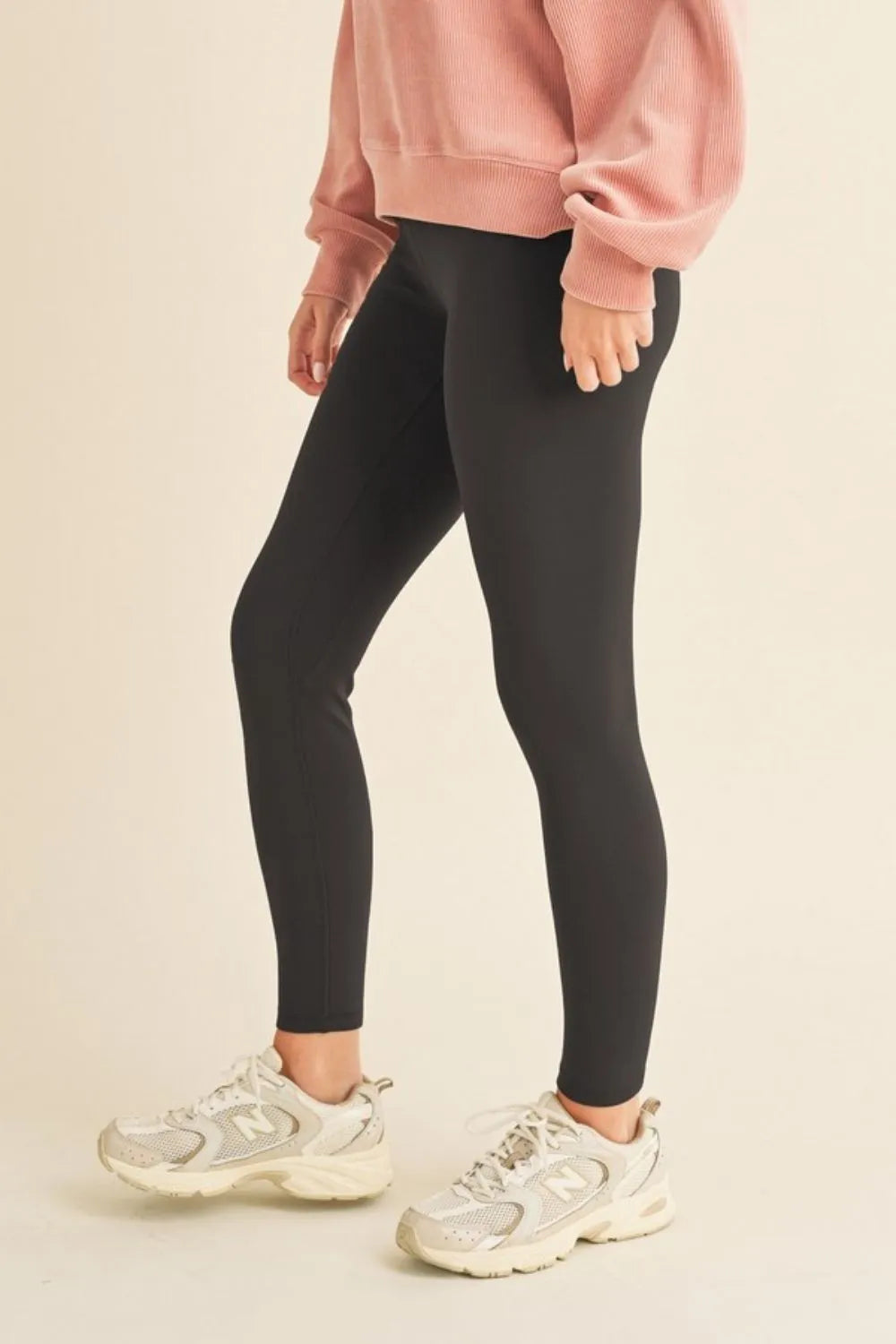 Plus size warm winter leggings with fleece interior