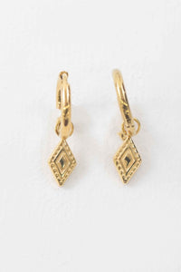Danity dangle hoop earrings front close up