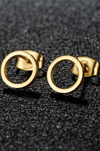 Hypoallergenic gold studs styled for casual and dressy outfits