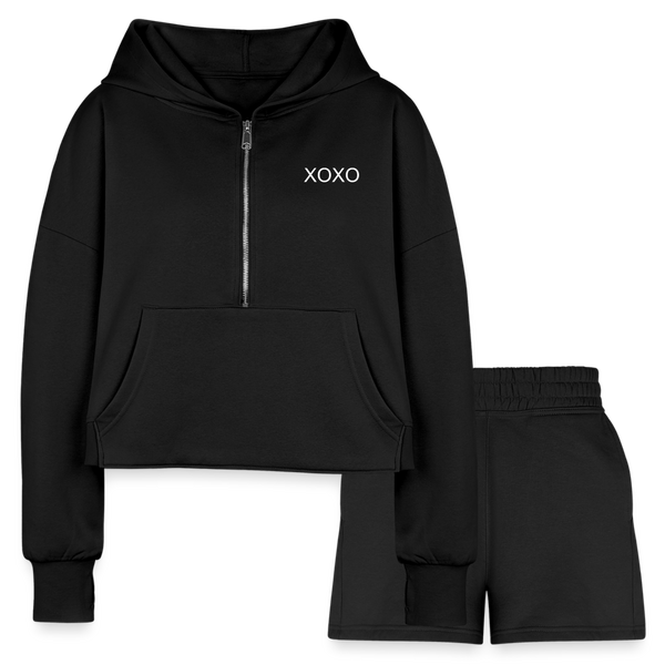 Cropped Hoodie & Jogger Short Set - Spoiled Me Rotten 