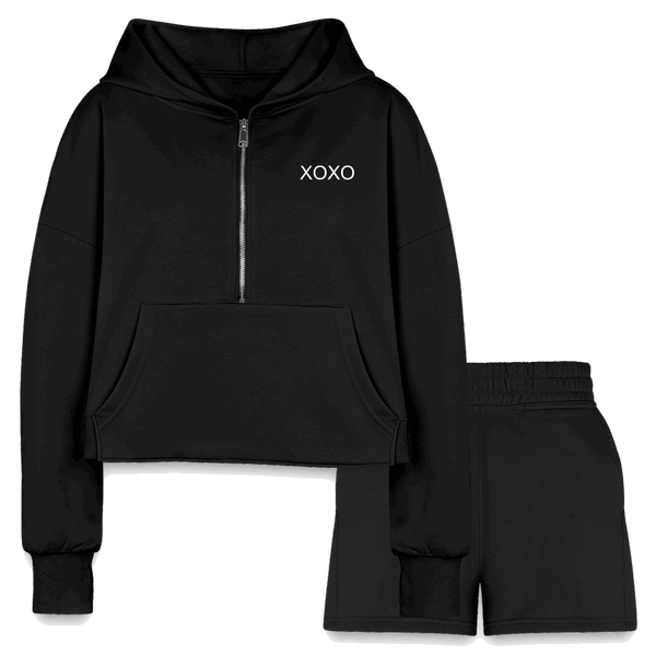 Cropped Hoodie & Jogger Short Set - Spoiled Me Rotten 