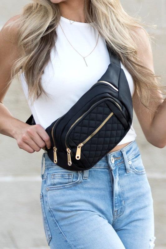 Quilted Belt Sling Bum Bag - Spoiled Me Rotten 