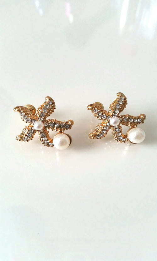 Pearl Sea Star Earrings - Spoiled Me Rotten Boutique 