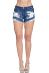 Lace & Distressed Jean Shorts - Spoiled Me Rotten Boutique 