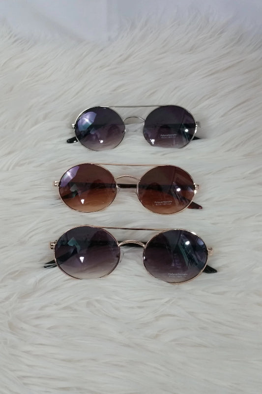Brow Bar Round Sunglasses - Spoiled Me Rotten Boutique 