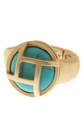 Stone Wire Metal Edged Ring - Spoiled Me Rotten Boutique 